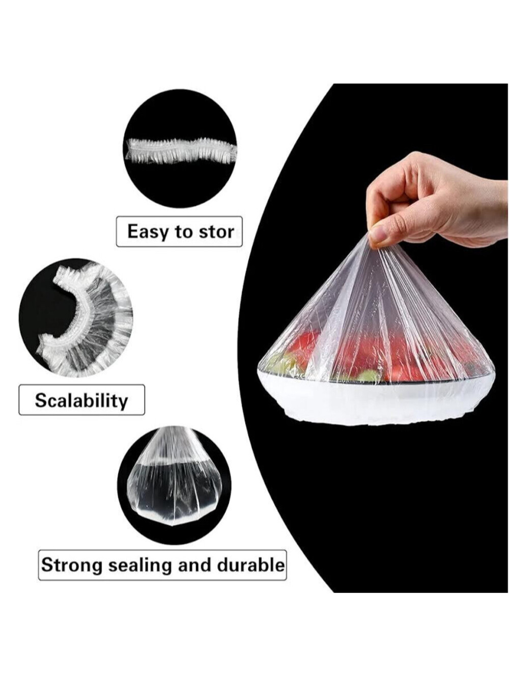 Elastic Stretchable Bowl Lids For Fresh Food-200 Pieces *NEW & IN PACKAGE*